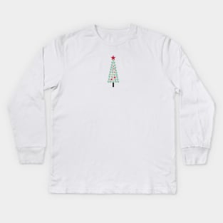 Christmas tree made with paw print Kids Long Sleeve T-Shirt